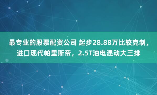 最专业的股票配资公司 起步28.88万比较克制，进口现代帕里斯帝，2.5T油电混动大三排